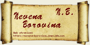Nevena Borovina vizit kartica